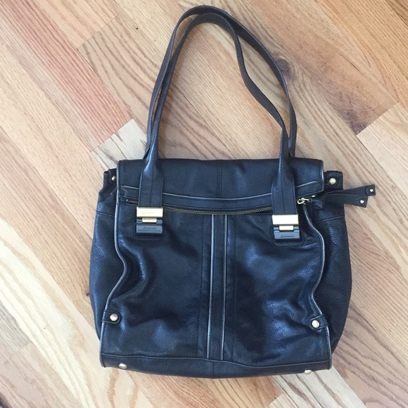 Anthropologie Black leather tote